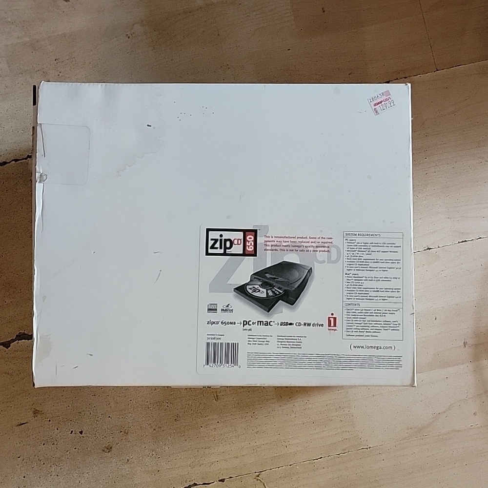 Zipcd 650 mb pc or Mac USB drive new in box